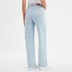 Jeans wide leg taille haute coton denim triple stone femme