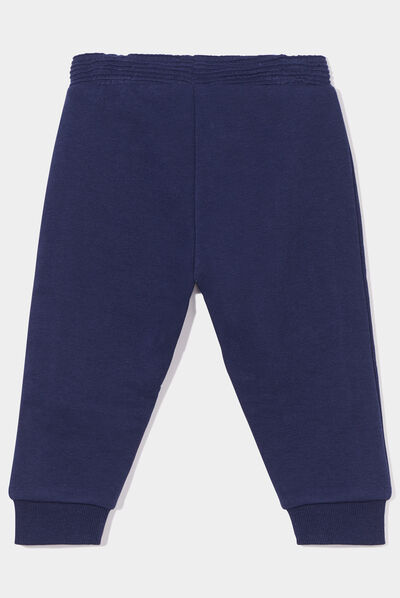 Jogging molleton taille élastiquée bleu marine bébé garçon