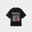 T-shirt manches courtes coton Katseye noir fille