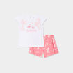 Ensemble 2 pièces t-shirt et short coton blanc bébé fille