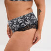 Shorty microfibre empi&egrave;cements dentelle noir femme grande taille