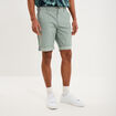 Bermuda short chino droit coton stretch vert olive homme