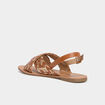 Sandales brides tress&eacute;es crois&eacute;es multicolore femme