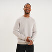 Pull col rond manches longues gris clair homme