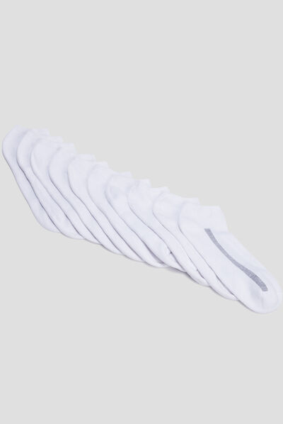 Lot 10 paires chaussettes blanc homme