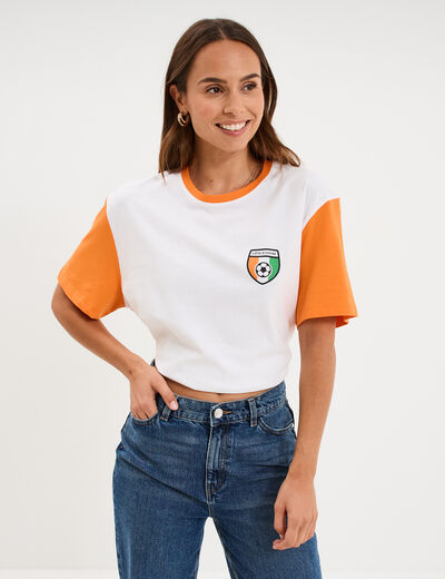 T-shirt maillot football C&ocirc;te d'Ivoire blanc mixte