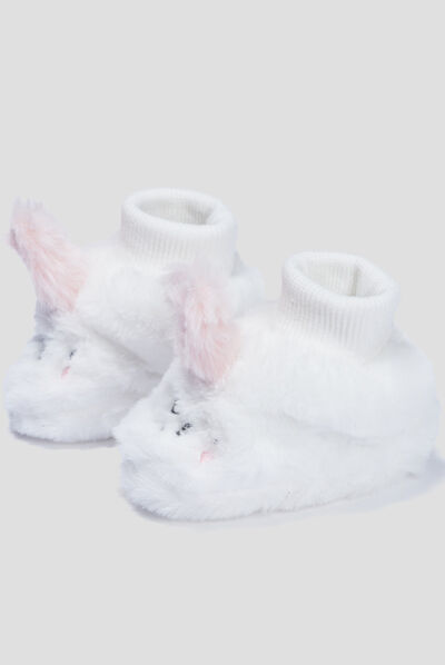 Chaussettes d'intérieur ivoire mixte