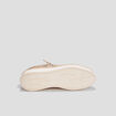 Derbies zippées en cuir pied large sable femme