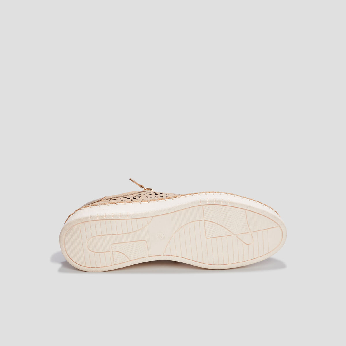 Derbies zippées en cuir pied large sable femme