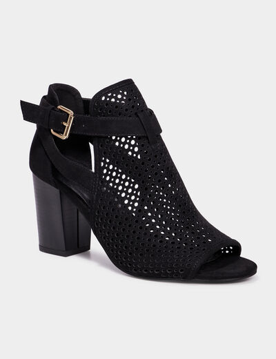 Sandales &agrave; talons noir femme