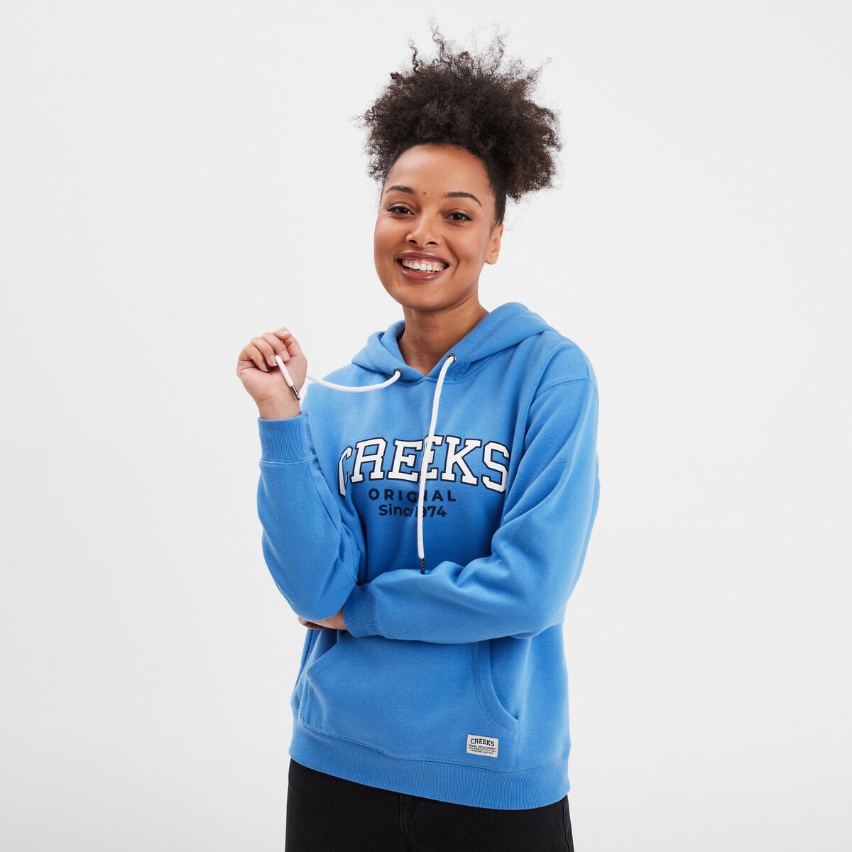 Sweat &agrave; capuche hoodie bleu femme