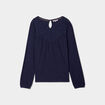 T-shirt détails dentelle Creeks bleu marine femme