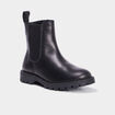 Bottines chelsea en cuir noir fille