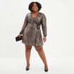 Robe à sequins portefeuille terracotta femme grande taille