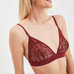Soutien-gorge triangle en dentelle bordeaux femme