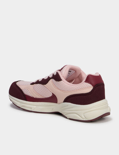 Baskets running &agrave; lacets rose fille