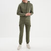 Pantalon jogging cargo molleton vert kaki homme
