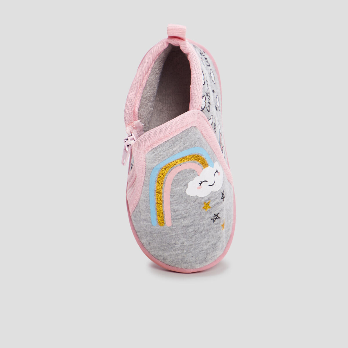 Chaussons bottillons gris b&eacute;b&eacute; fille