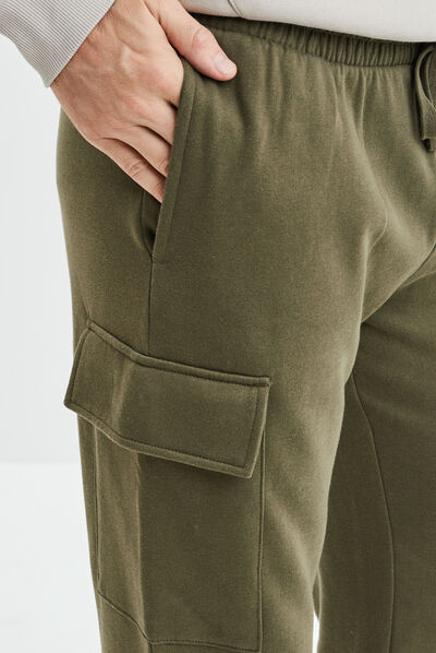 Pantalon jogging poches latérales vert kaki homme