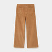 Pantalon effet velours flare cropped beige femme