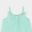 Robe courte &agrave; bretelles et volants vert fille