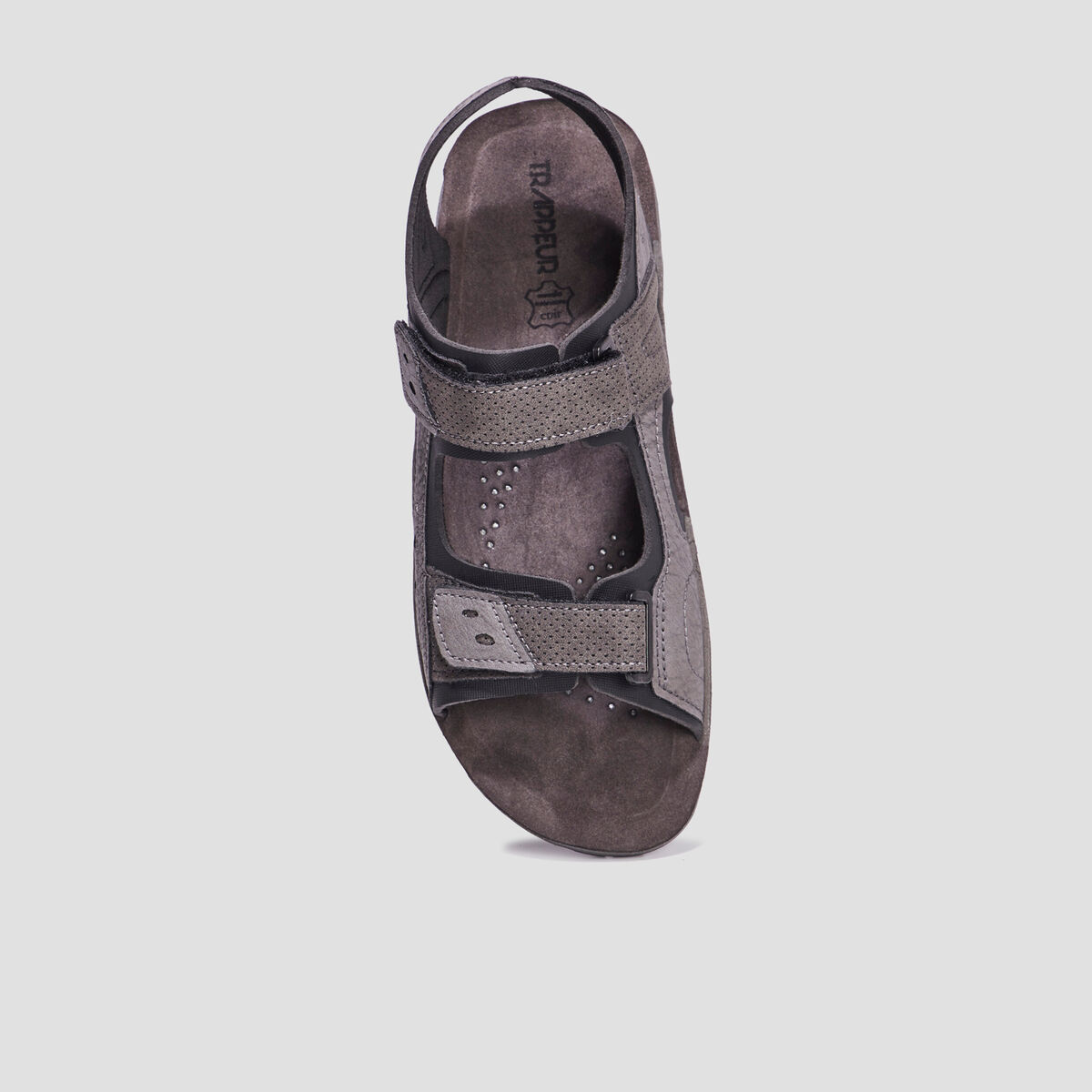 Sandales &agrave; scratchs gris fonc&eacute; homme