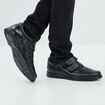 Sneakers en cuir à scratchs noir homme