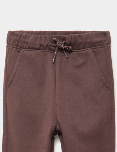 Pantalon jogging regular 2 poches marron fonc&eacute; gar&ccedil;on