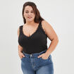 Débardeur bretelles larges col en V noir femme grande taille