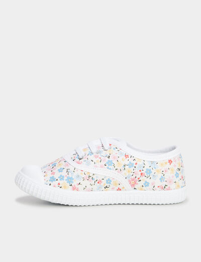 Tennis basses en toile ecru fille