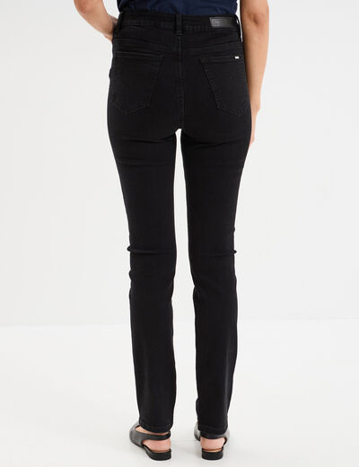 Jeans slim taille haute denim noir femme