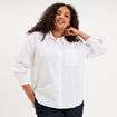 Chemise oversize manches longues coton blanc femme grande taille