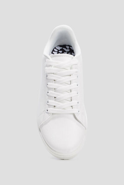 Tennis à lacets blanc femme