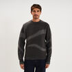 Pull col rond manches longues gris fonc&eacute; homme