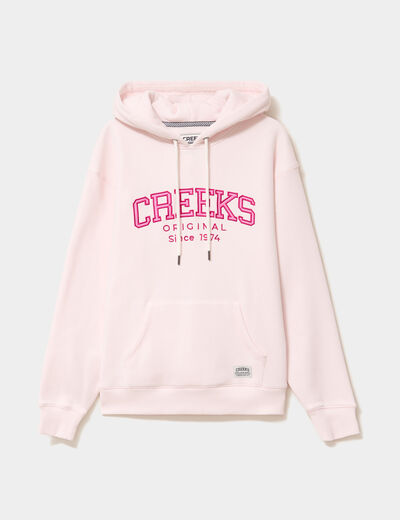 Sweat &agrave; capuche hoodie rose clair femme