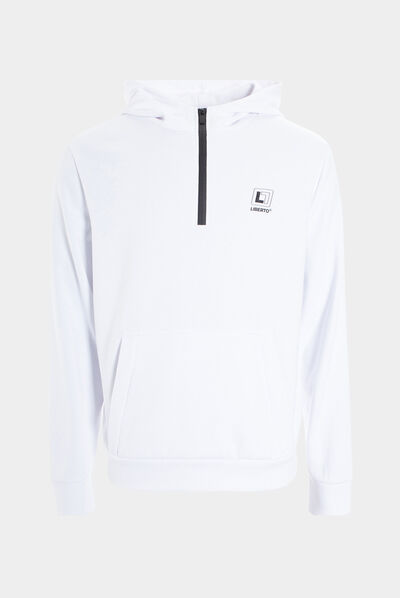 Sweat à capuche hoodie Liberto blanc homme