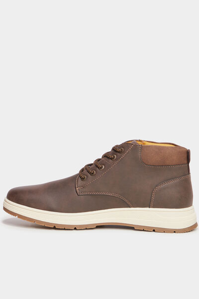 Baskets montantes &agrave; lacets marron homme