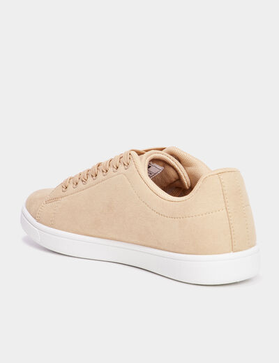Tennis basses à lacets sable femme