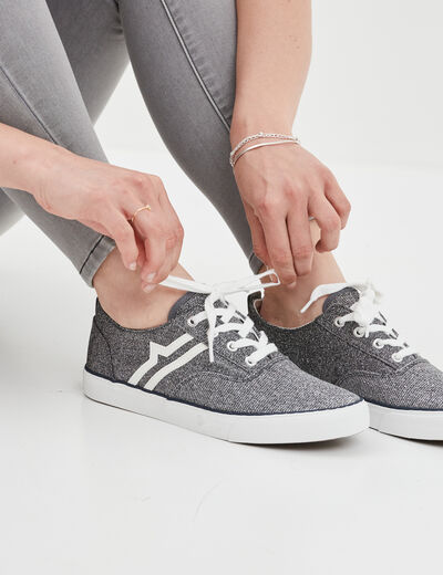 Tennis basses à lacets paillettes Creeks multicolore femme