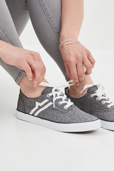 Tennis basses à lacets paillettes Creeks multicolore femme