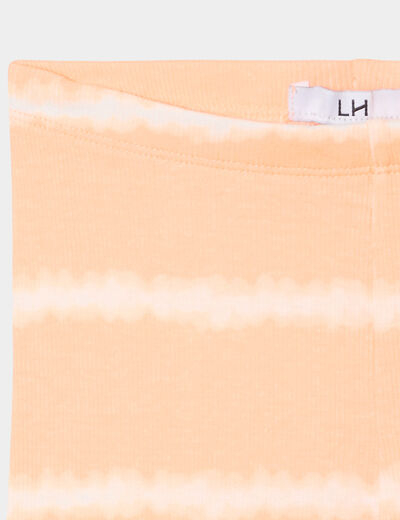 Legging cycliste côtelé coton orange fluo fille