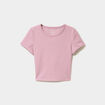 T-shirt de sport court ajust&eacute; mauve femme