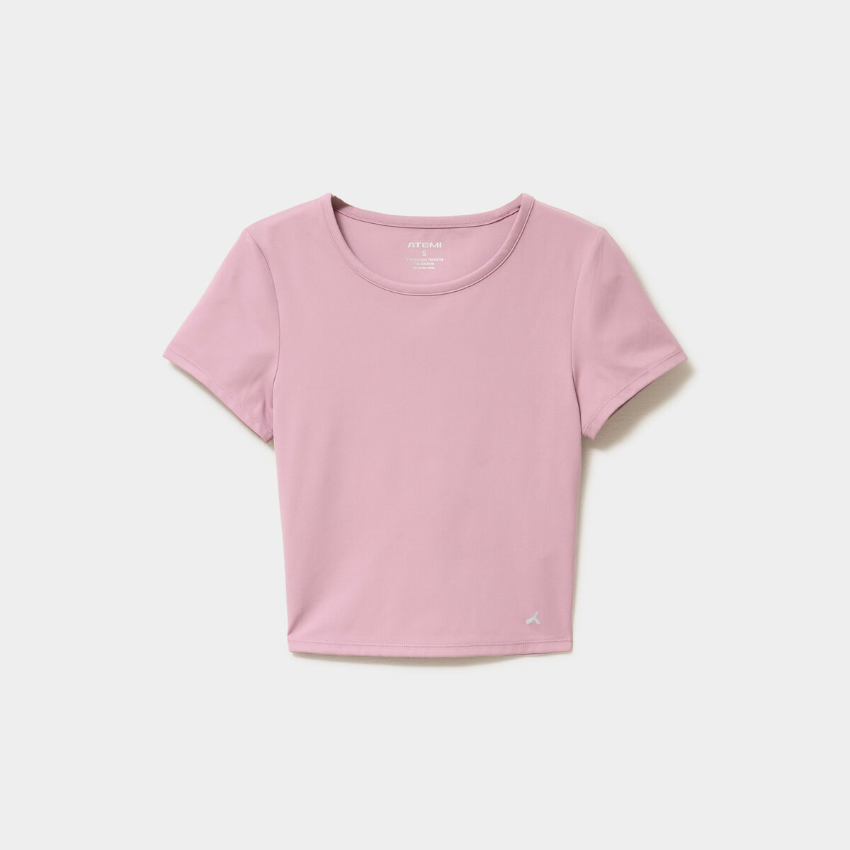 T-shirt de sport court ajust&eacute; mauve femme