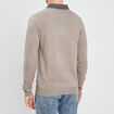 Pull avec col polo taupe homme