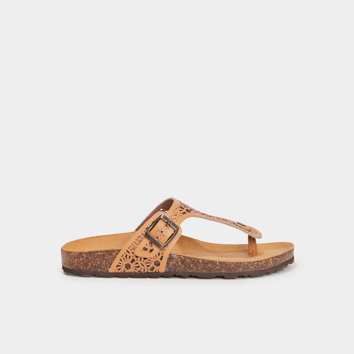 Mules d&eacute;tails ajour&eacute;s en cuir Creeks marron femme
