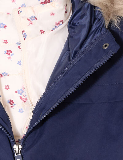 Parka et doudoune 3-en-1 bleu marine fille