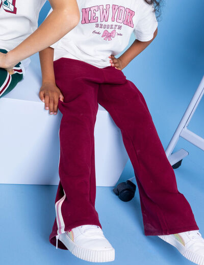 Pantalon de jogging large bordeaux fille