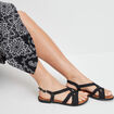 Sandales à brides crochet noir femme
