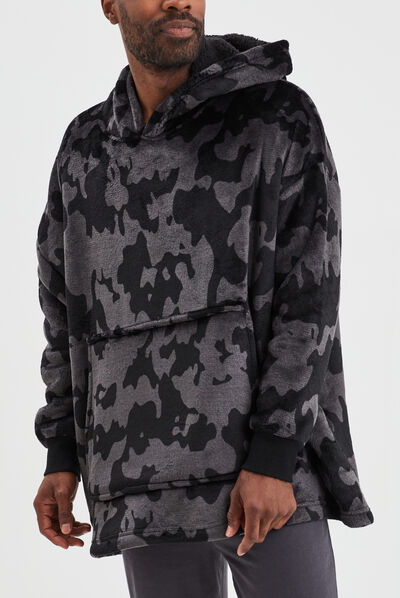 Sweat de pyjama oversize velours noir homme