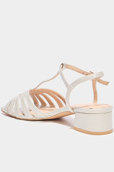 Sandales &agrave; talons blanc femme